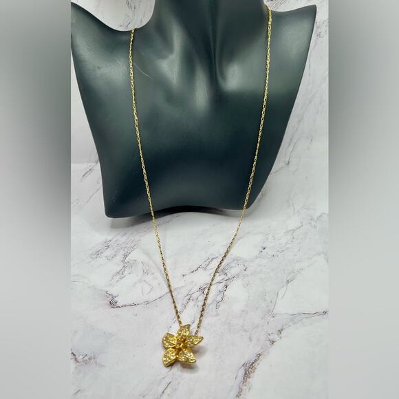 J. Crew pave crystal flower pendant necklace - Picture 2 of 7